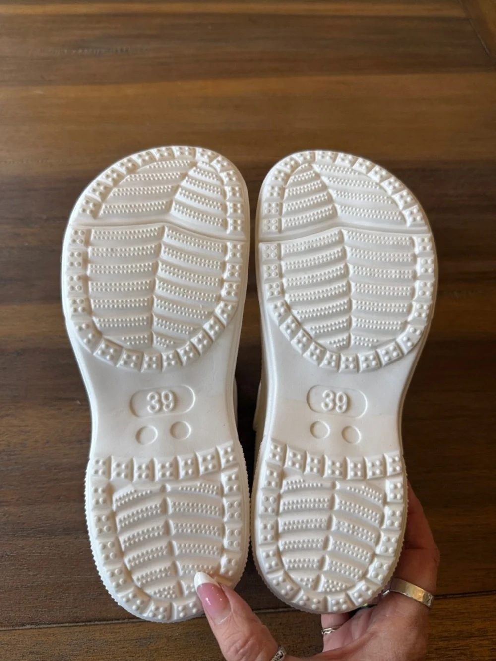 White Platform Clog with Pink Accent Strap Button
